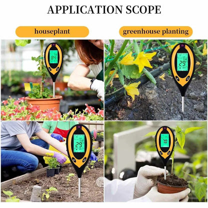 4 in 1 Soil PH Tester Moisture Sunlight Light Test Meter for Garden Plant Lawn