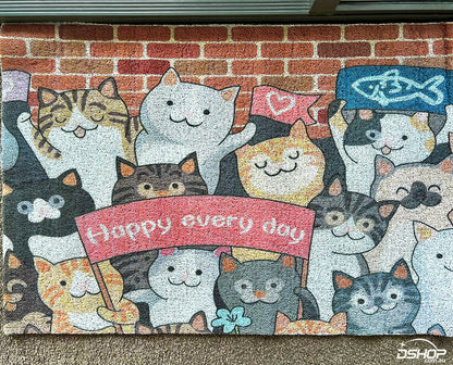 Large Super Absorbent Floor Bath Mat Non-Slip Rug Carpet (60 x 90, Cute Cats)