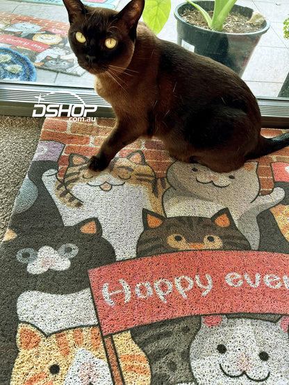 Super Absorbent Floor Bath Door Mat Non-Slip Rug Doormat - Cute Cats