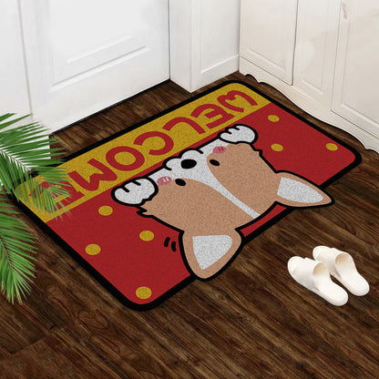 Super Absorbent Floor Bath Door Mat Non-Slip Rug Doormat - Cute Dog