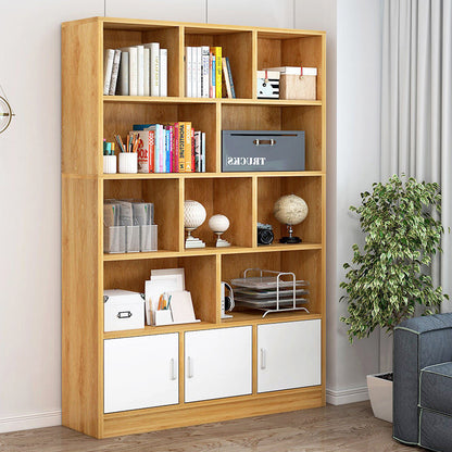 Alpha 10-Shelf 3-Door Wardrobe Cupboard Bookshelf Cabinet (Oak)