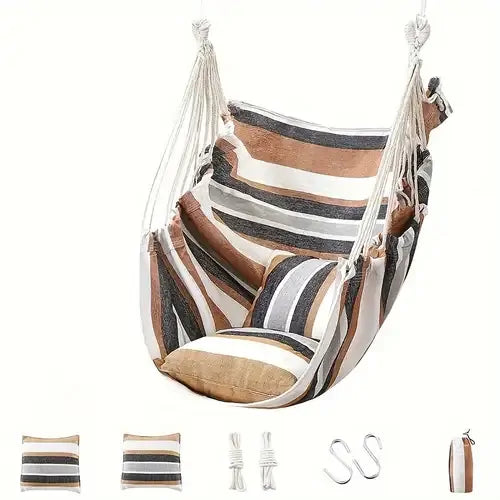 Comfortable Cotton Hammock Swing Chair with Padded Cushions