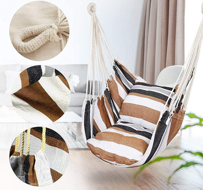 Comfortable Cotton Hammock Swing Chair with Padded Cushions