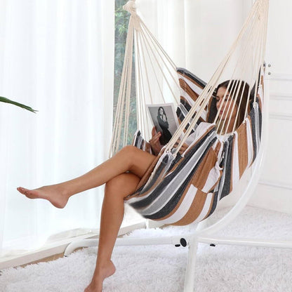 Comfortable Cotton Hammock Swing Chair with Padded Cushions