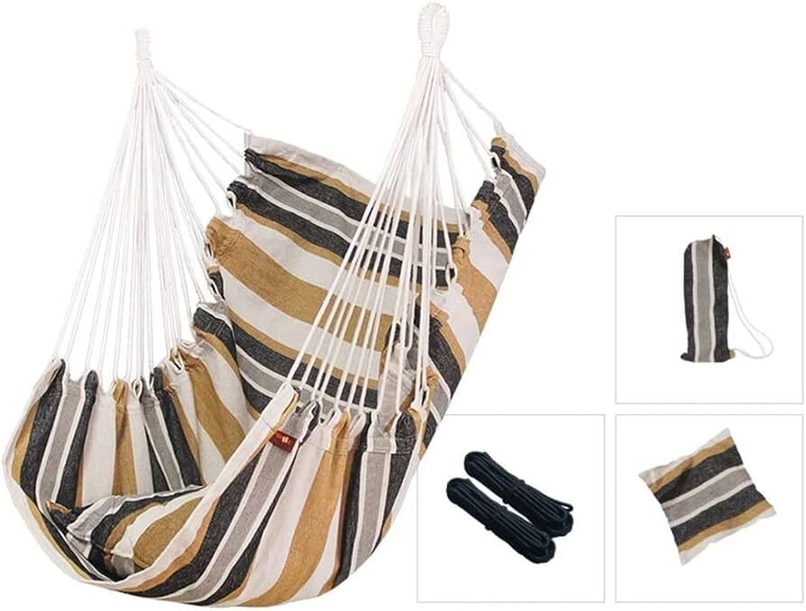 Comfortable Cotton Hammock Swing Chair with Padded Cushions