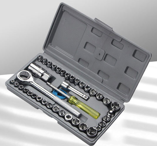 40 PCS Socket Wrench Tool Set Repair Maintenance Kit In Box