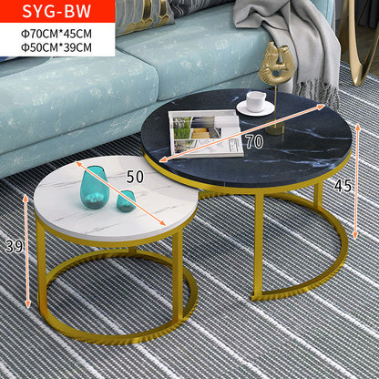 Synergy 2 In 1 Lush Marble Look Designer Nesting Coffee Tables