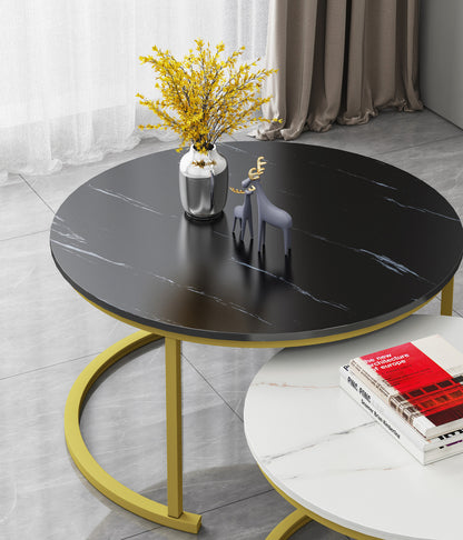 Synergy 2 In 1 Lush Marble Look Designer Nesting Coffee Tables