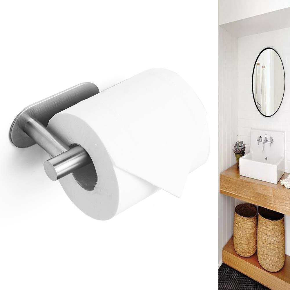 Stainless Steel Toilet Paper Holder 3M Self Adhesive Tissue Roll Dispenser