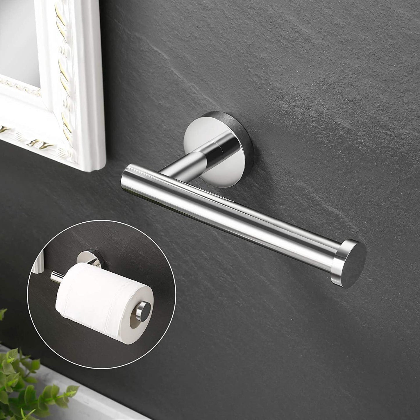 Stainless Steel Toilet Paper Holder Wall Mounted Tissue Roll Dispenser