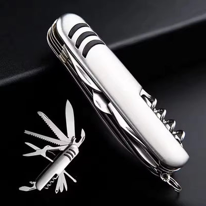 11 in 1 Stainless Steel Folding Army Knife Multitool Camping EDC Tools