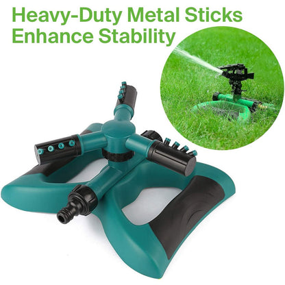 360-Degree Auto Rotating Sprinkler Garden Hose Sprayer 30-Feet Watering Tool