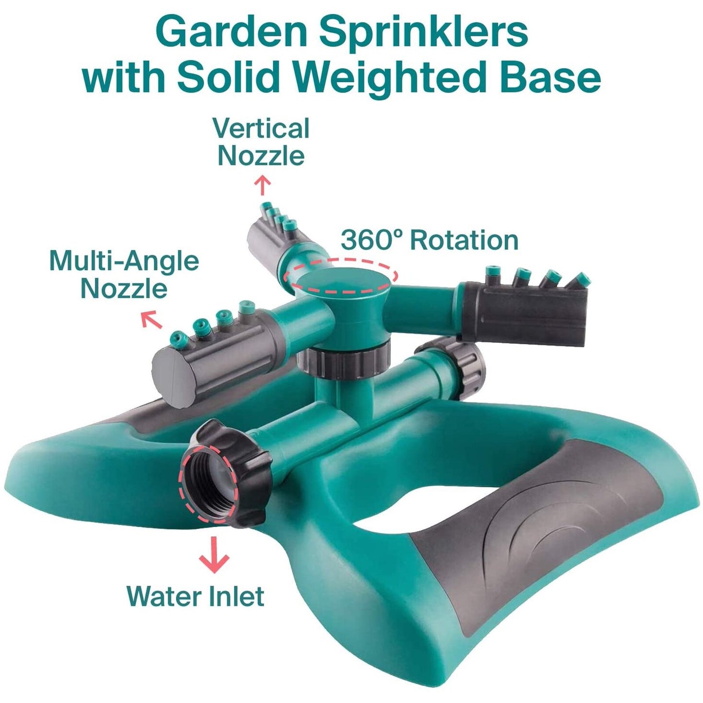 360-Degree Auto Rotating Sprinkler Garden Hose Sprayer 30-Feet Watering Tool