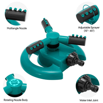 360-Degree Auto Rotating Sprinkler Garden Hose Sprayer Watering Tool