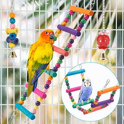 16-Piece Interactive Bird Toys Collection Swing Perche Cage Accessories