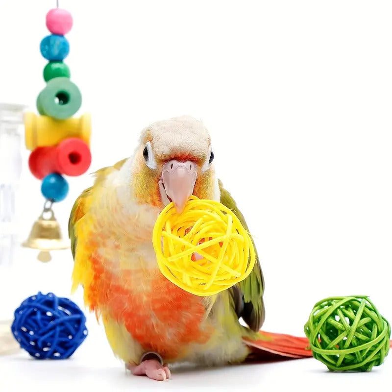 16-Piece Interactive Bird Toys Collection Swing Perche Cage Accessories