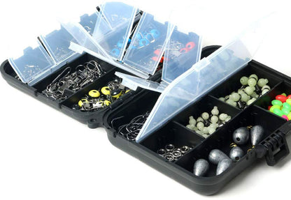 251 PC Fishing Accessories Lures Hooks Swivel Beads Kit Tackle Box