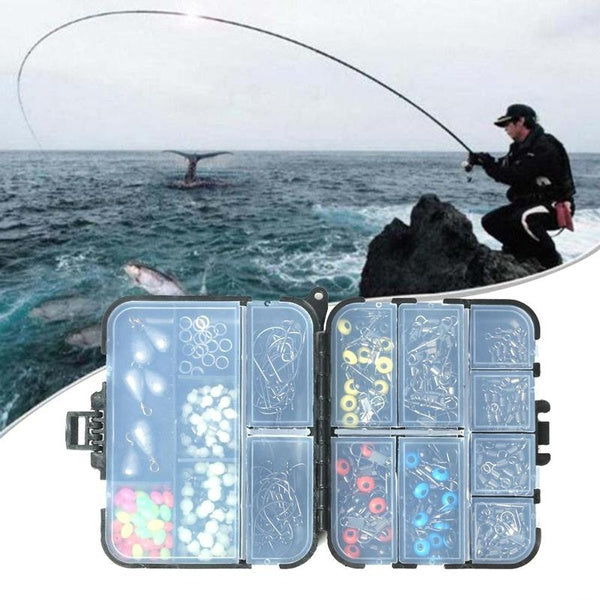 251 PC Fishing Accessories Lures Hooks Swivel Beads Kit Tackle Box