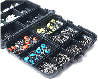 251 PC Fishing Accessories Lures Hooks Swivel Beads Kit Tackle Box