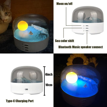 Multifunction Moon Lamp Bluetooth Speaker Night Light Music Player