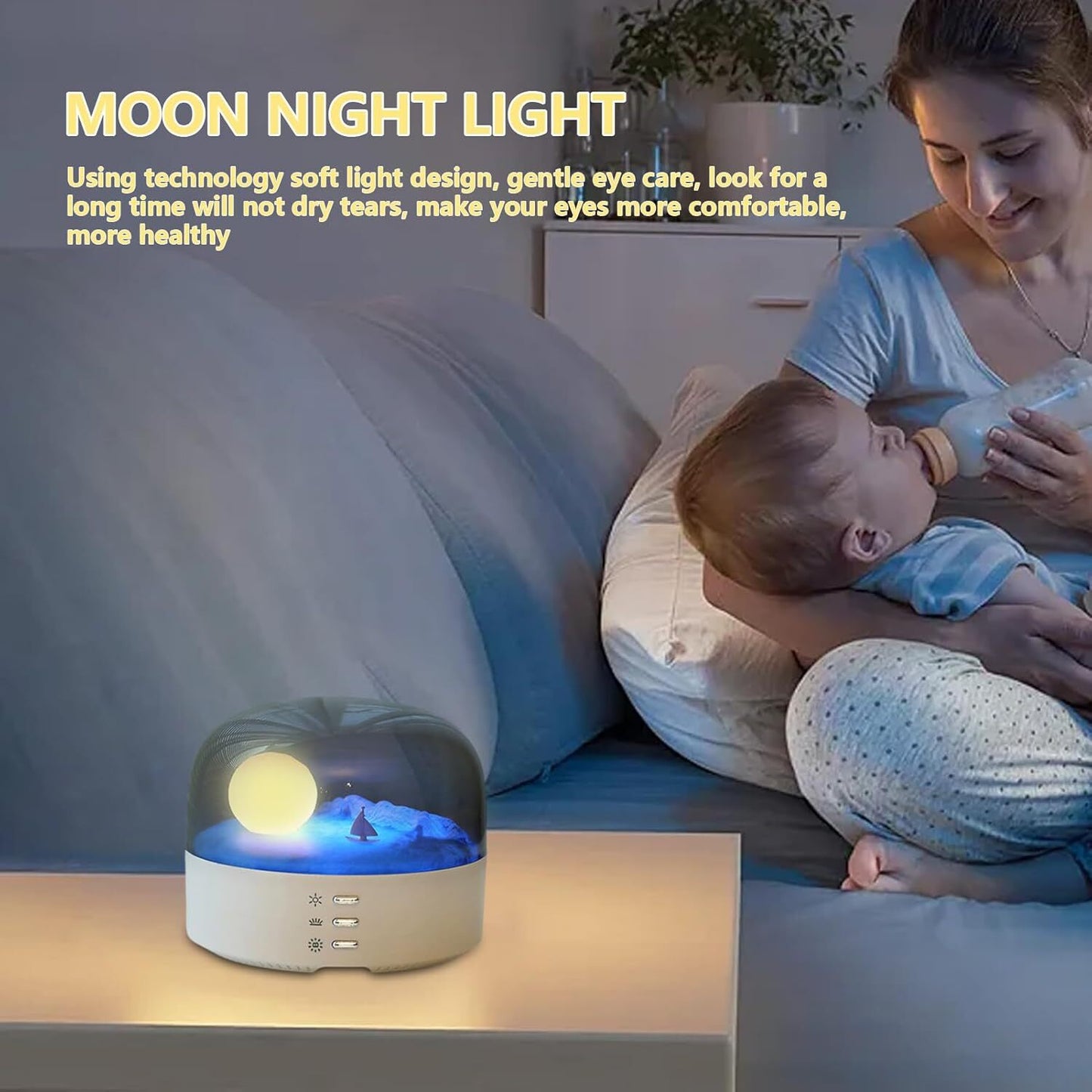 Multifunction Moon Lamp Bluetooth Speaker Night Light Music Player