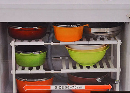 Smart Twin Under Sink Storage Expanding Shelf Organizer