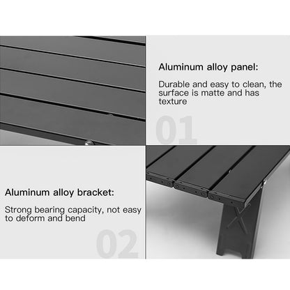 Aluminum Portable Foldable Outdoor Camp Table (Black)