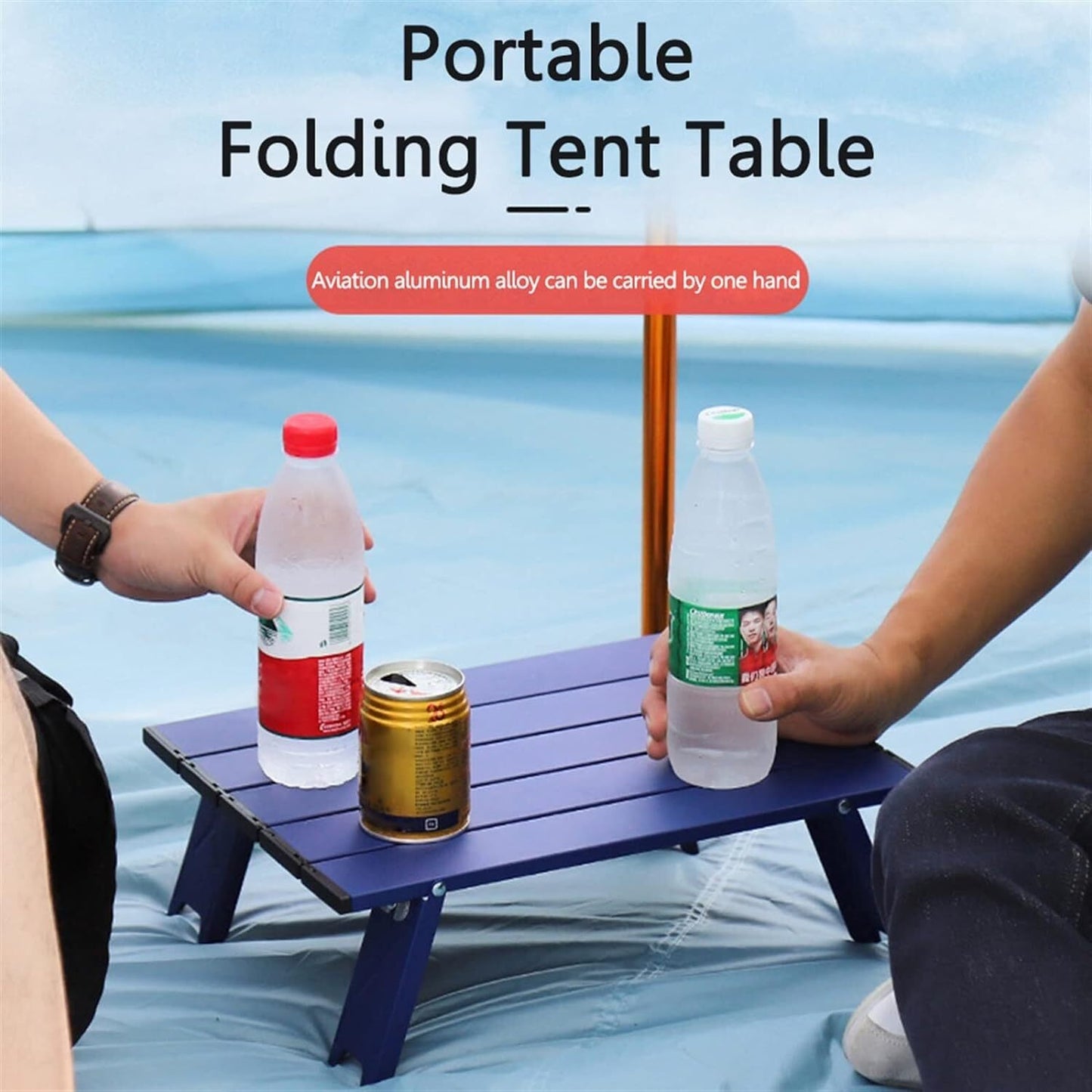 Aluminum Portable Foldable Outdoor Camp Table (Black)