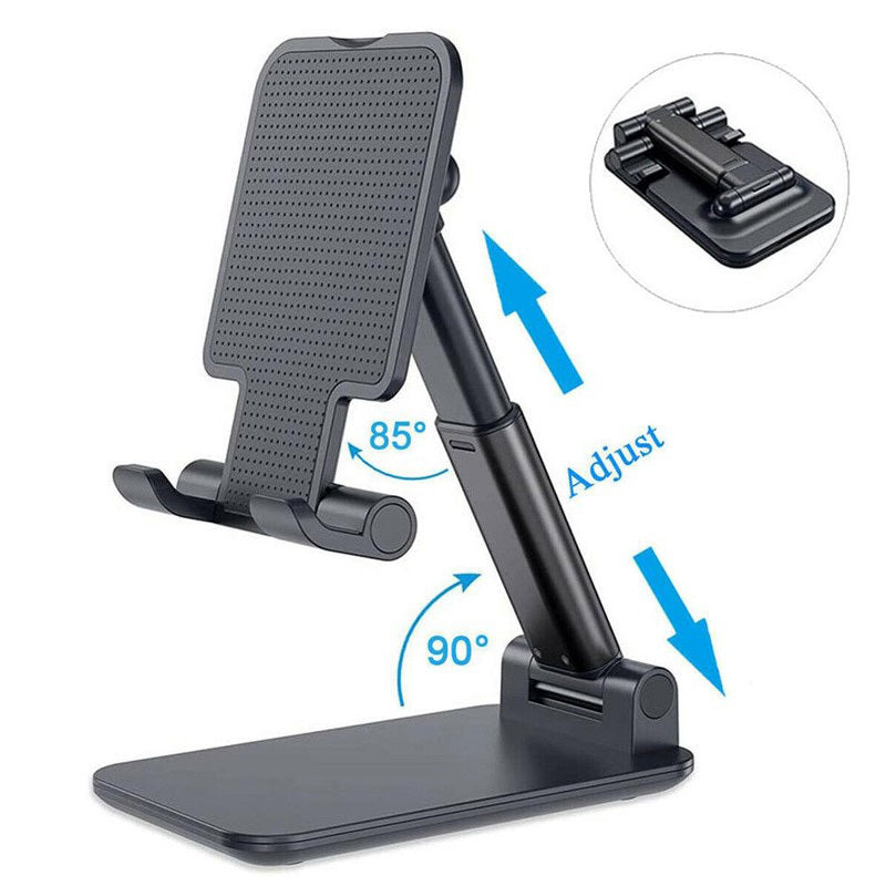 Adjustable Portable Foldable Mobile Tablet Phone iPad Stand Holder (Black)