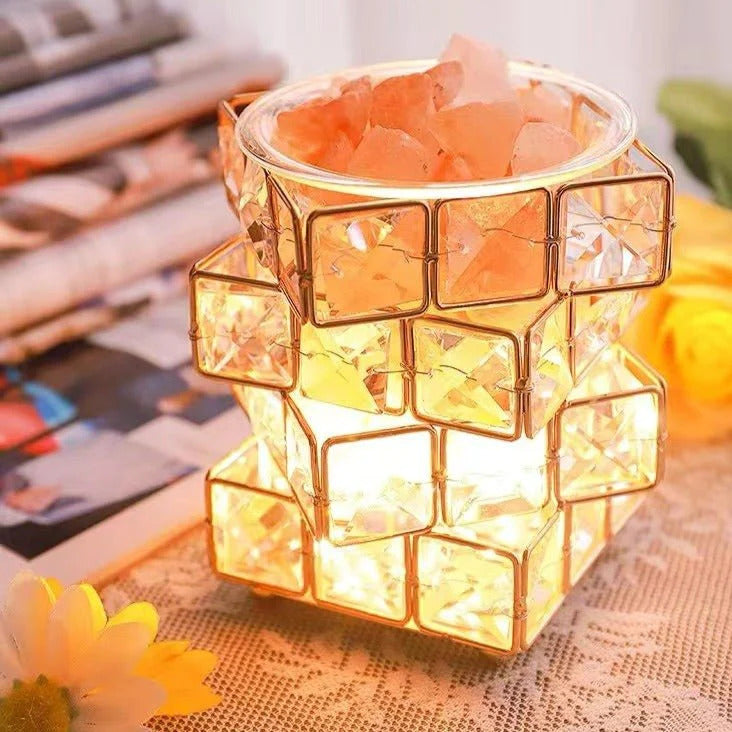 Diamond Crystal Geometric Cube LED Table Lamp Decorative Night Light Mood Lighting