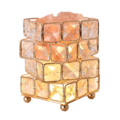 Diamond Crystal Geometric Cube LED Table Lamp Decorative Night Light Mood Lighting