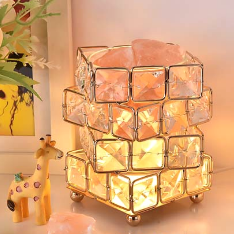 Diamond Crystal Geometric Cube LED Table Lamp Decorative Night Light Mood Lighting