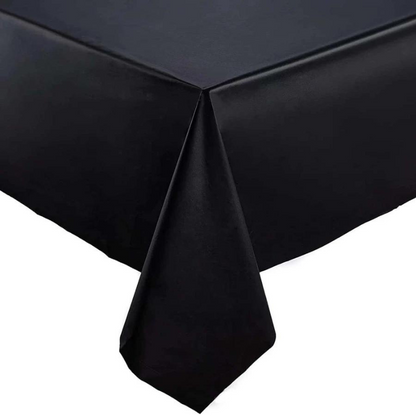 Disposable Tablecloth Large Rectangle Party Table Cloth Cover (Black)