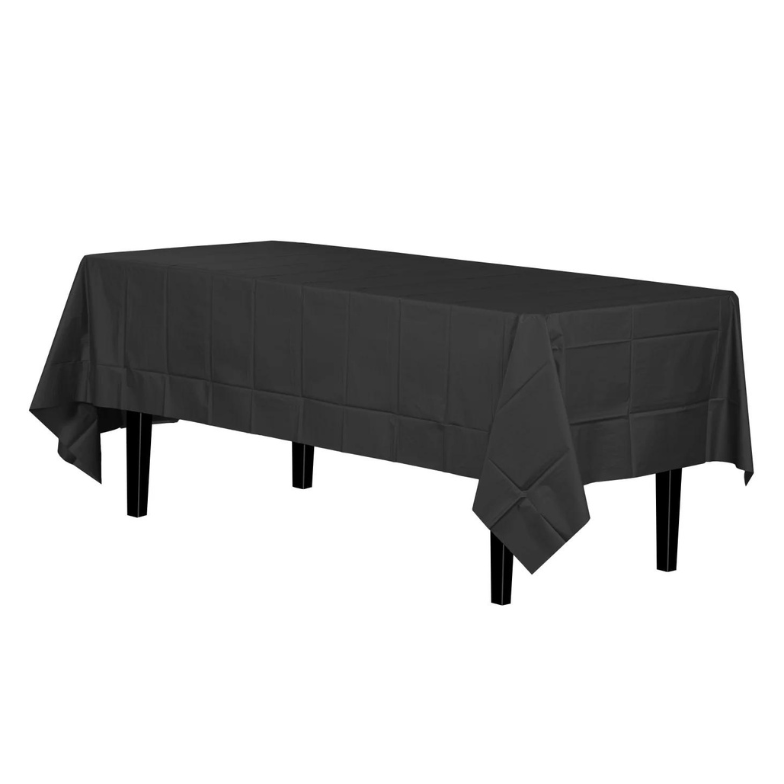 Disposable Tablecloth Large Rectangle Party Table Cloth Cover (Black)