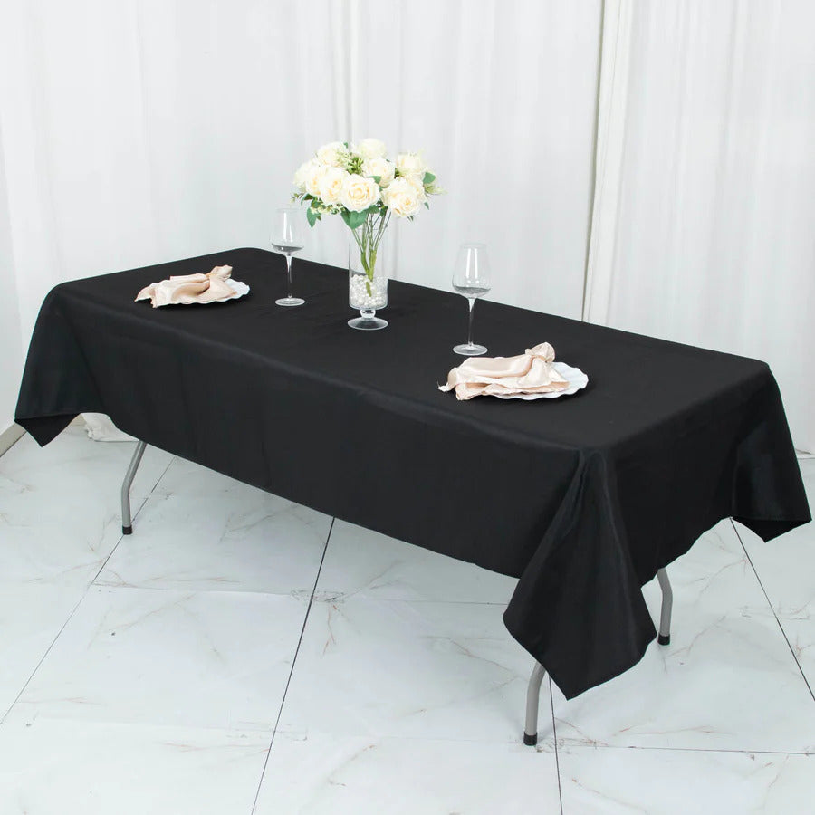 Disposable Tablecloth Large Rectangle Party Table Cloth Cover (Black)