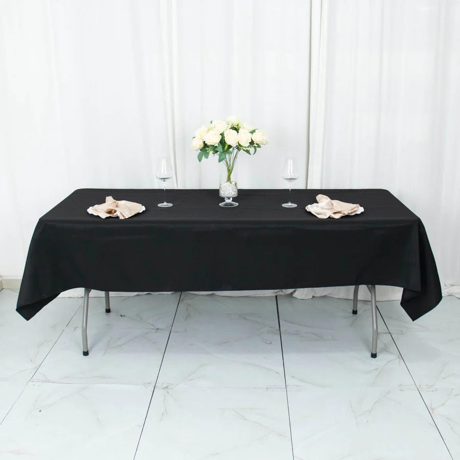 Disposable Tablecloth Large Rectangle Party Table Cloth Cover (Black)