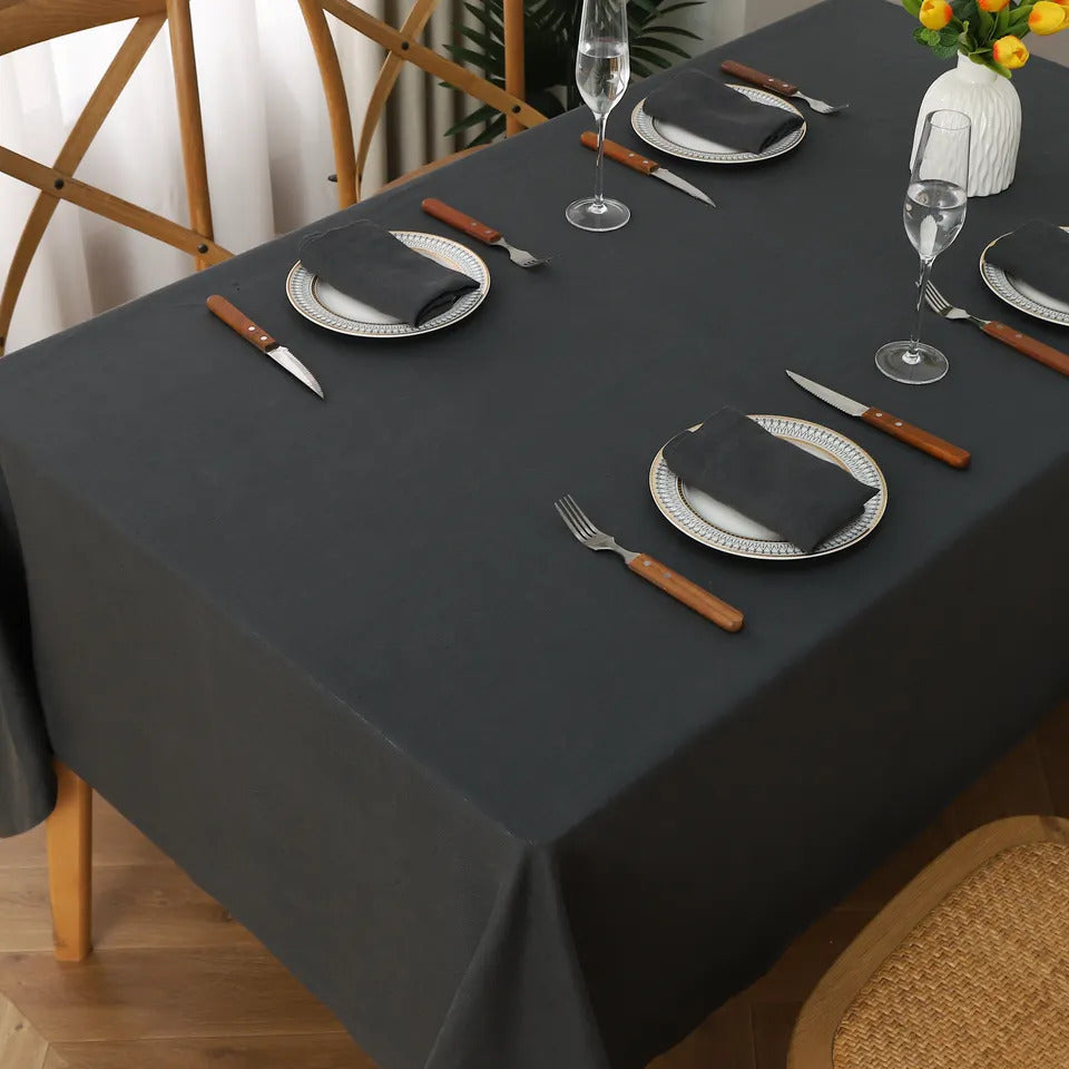 Disposable Tablecloth Large Rectangle Party Table Cloth Cover (Black)