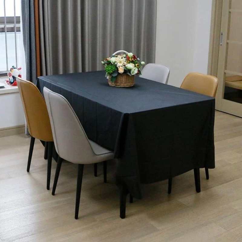 Disposable Tablecloth Large Rectangle Party Table Cloth Cover (Black)