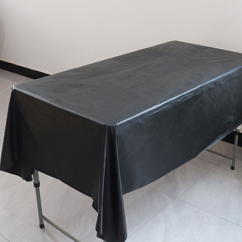 Disposable Tablecloth Large Rectangle Party Table Cloth Cover (Black)