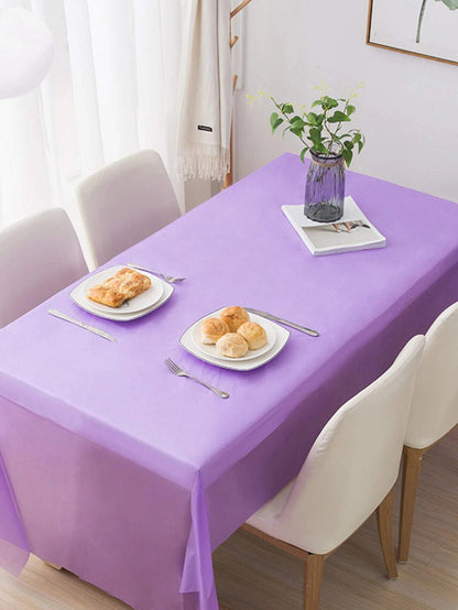 Disposable Tablecloth Large Rectangle Party Table Cloth Cover (Purple)