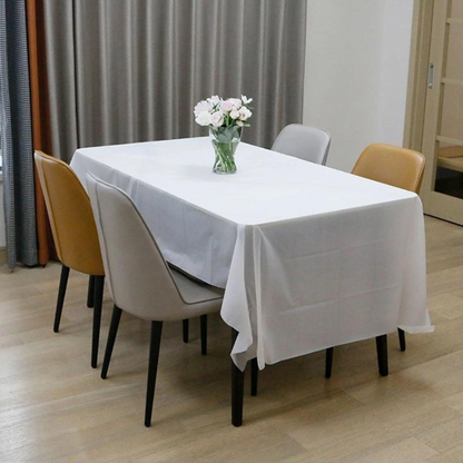 Disposable Tablecloth Large Rectangle Party Table Cloth Cover (White)