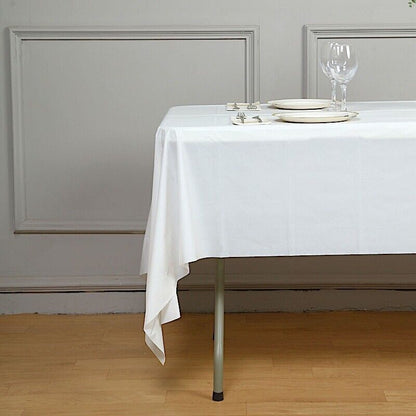 Disposable Tablecloth Large Rectangle Party Table Cloth Cover (White)