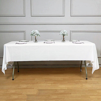 Disposable Tablecloth Large Rectangle Party Table Cloth Cover (White)