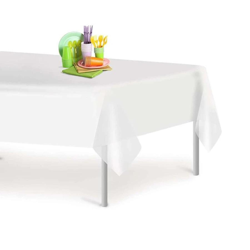 Disposable Tablecloth Large Rectangle Party Table Cloth Cover (White)