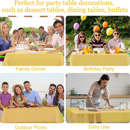 Disposable Tablecloth Large Rectangle Party Table Cloth Cover (White)