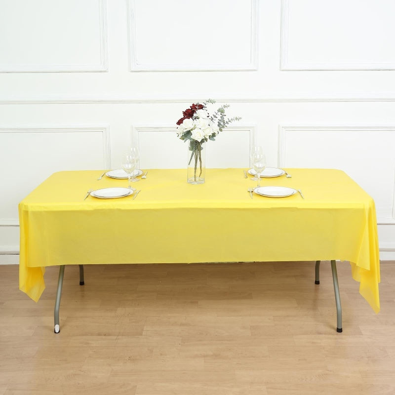 Disposable Tablecloth Large Rectangle Party Table Cloth Cover (White)