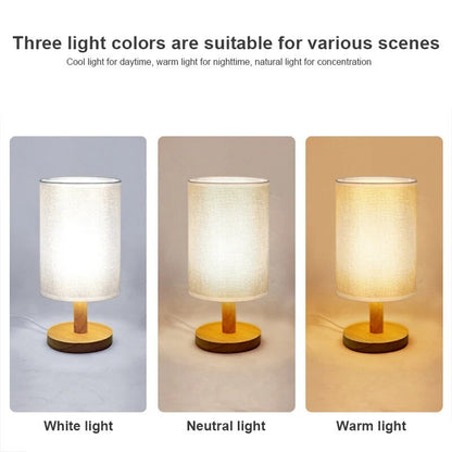 Classic Wooden LED Table Lamp Night Light