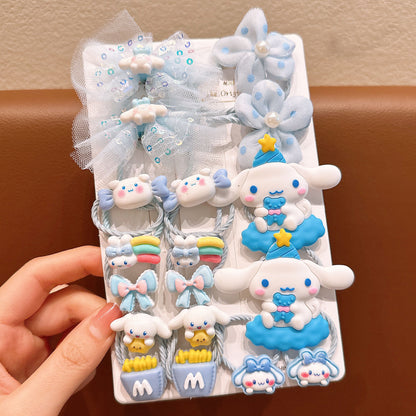 18-Piece Cute Cinnamoroll Hair Tie Set Kawaii Accessories Collection