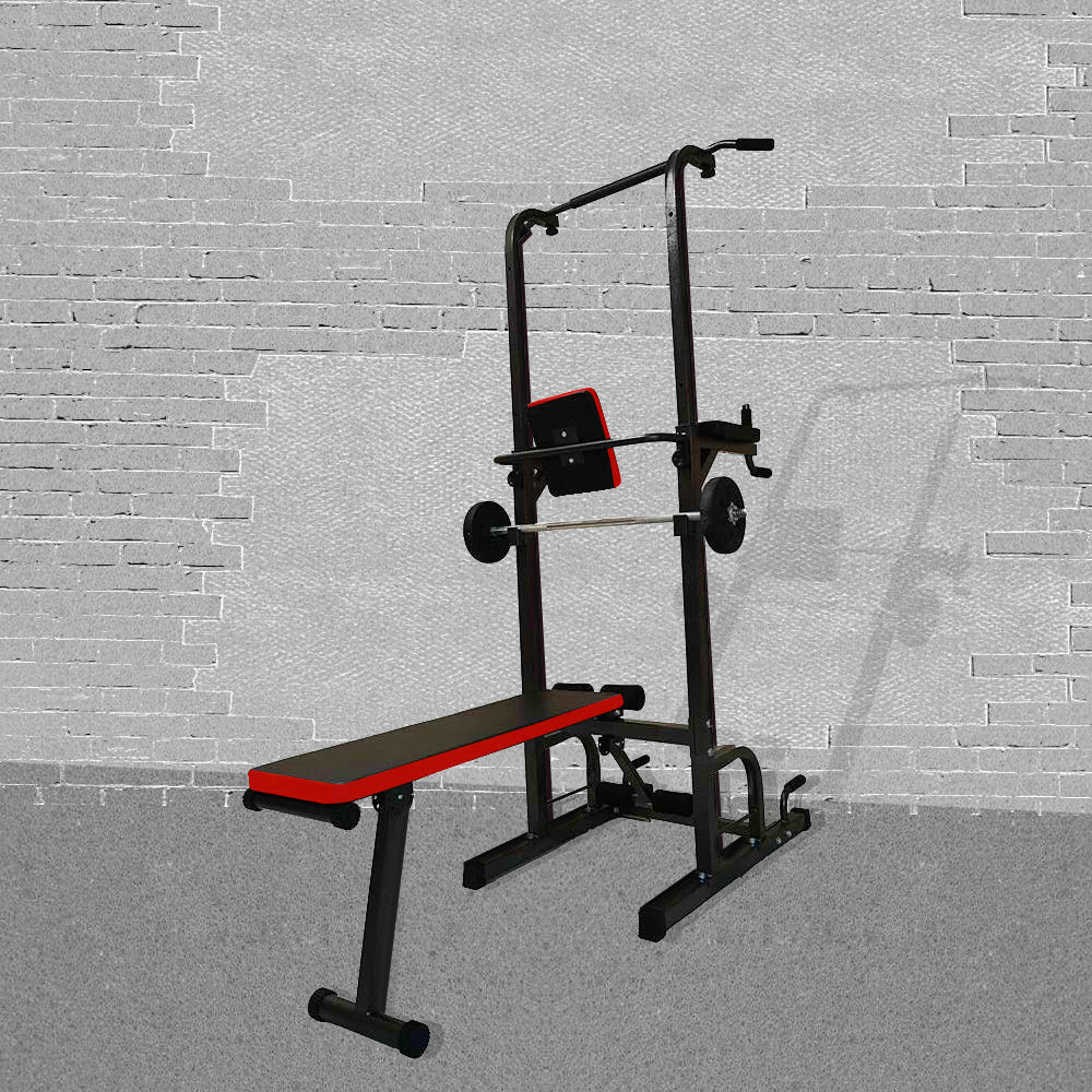 Multifunction Heavy Duty Home Gym Power Tower Dip Bar Stand & Weight Bench