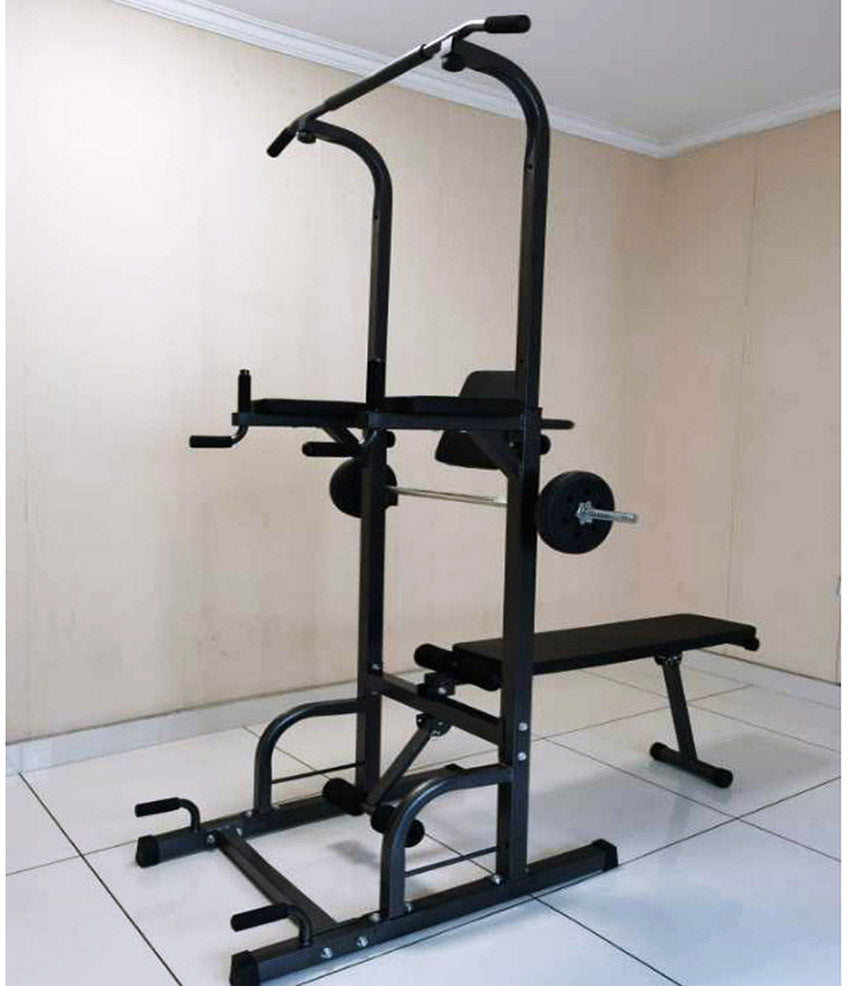 Multifunction Heavy Duty Home Gym Power Tower Dip Bar Stand & Weight Bench